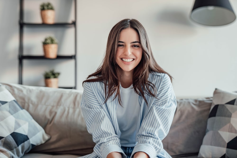 woman after Cosmetic Dentistry in edmonton